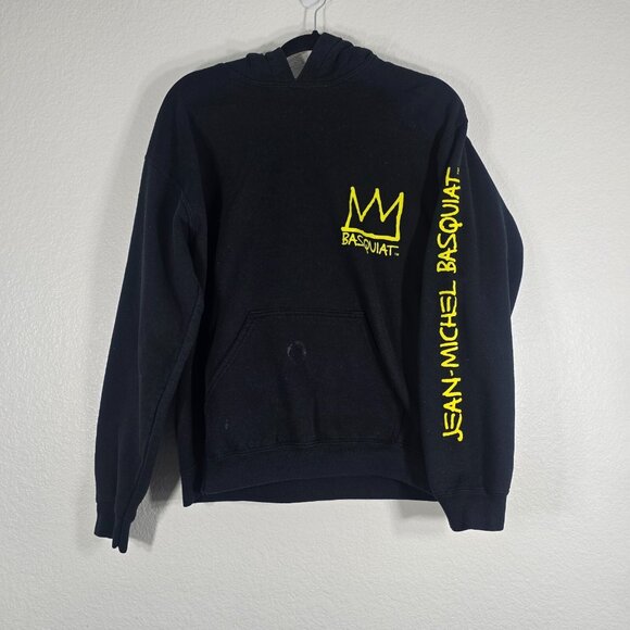 Jean-Michel Basquiat Hoodie Sweatshirt Women Medium Long Sleeve Black Pullover - Picture 1 of 5